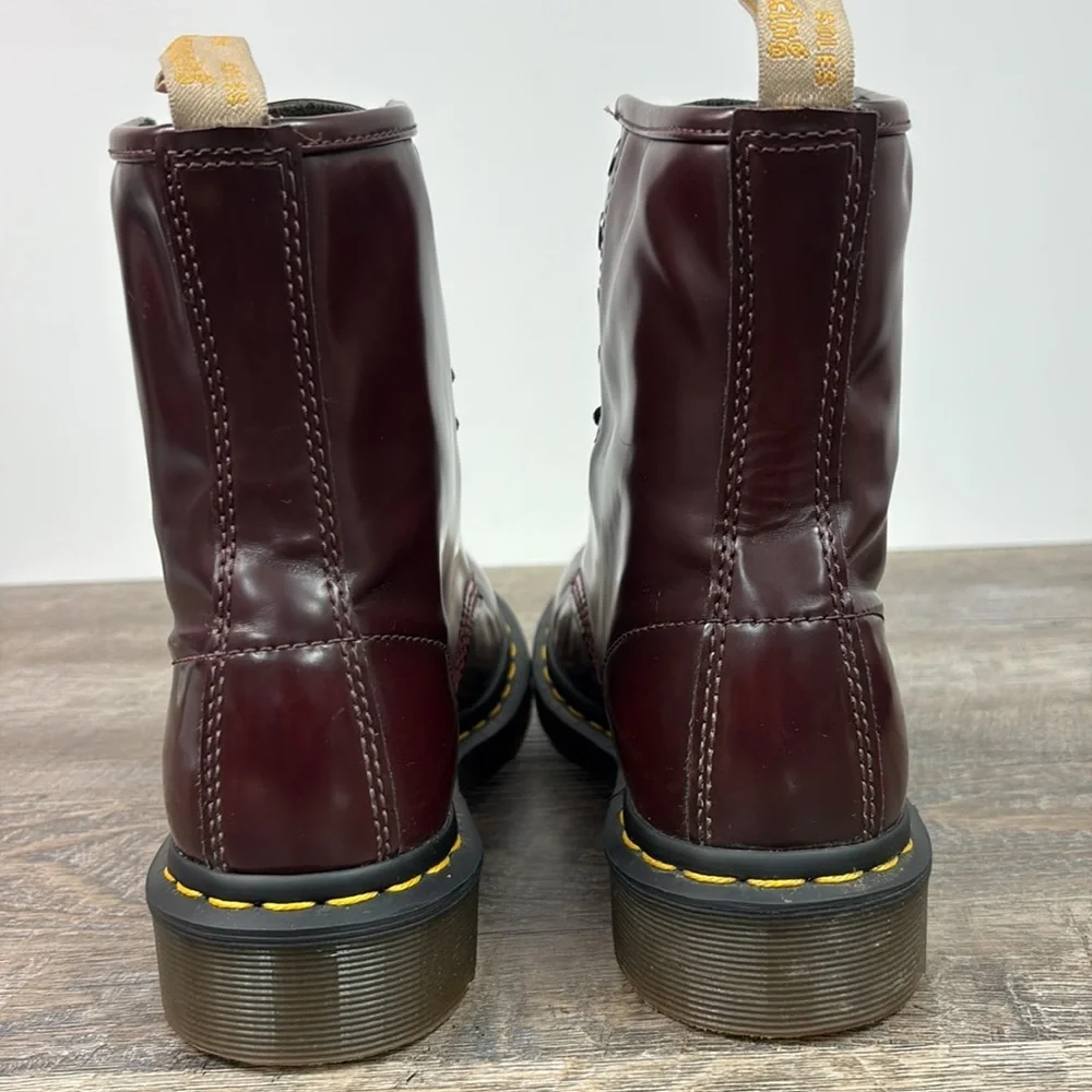 SOLD IN STORE Dr. Martens 1460 Vegan Leather Lace Up Boots in Cherry Size 7 - Picture 3 of 10